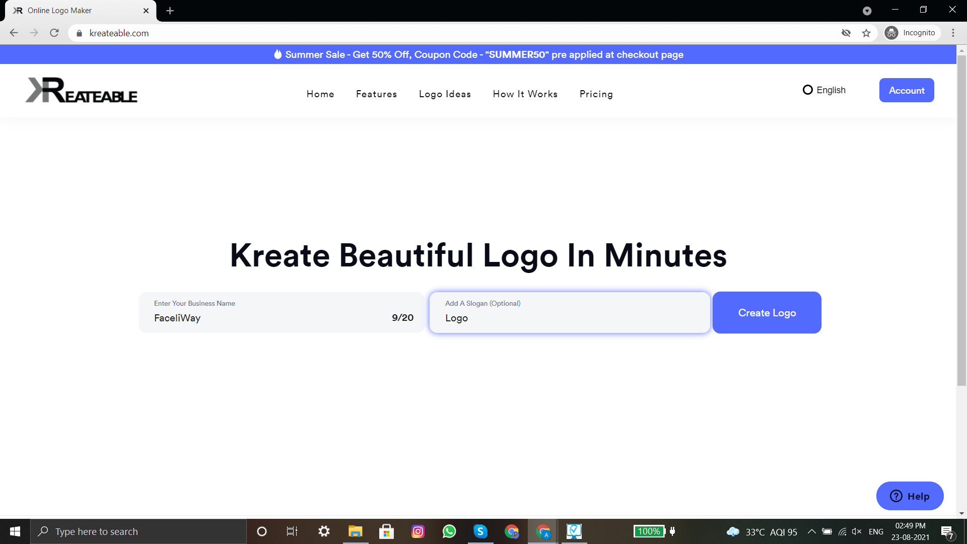 how to create a beautiful logo using kreateable 