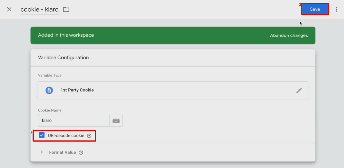 Creating a new 1st party cookie variable by utilizing the URL-decode cookie in GTM
