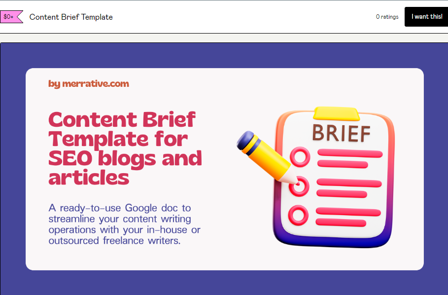 Content Brief template by Merrative.com