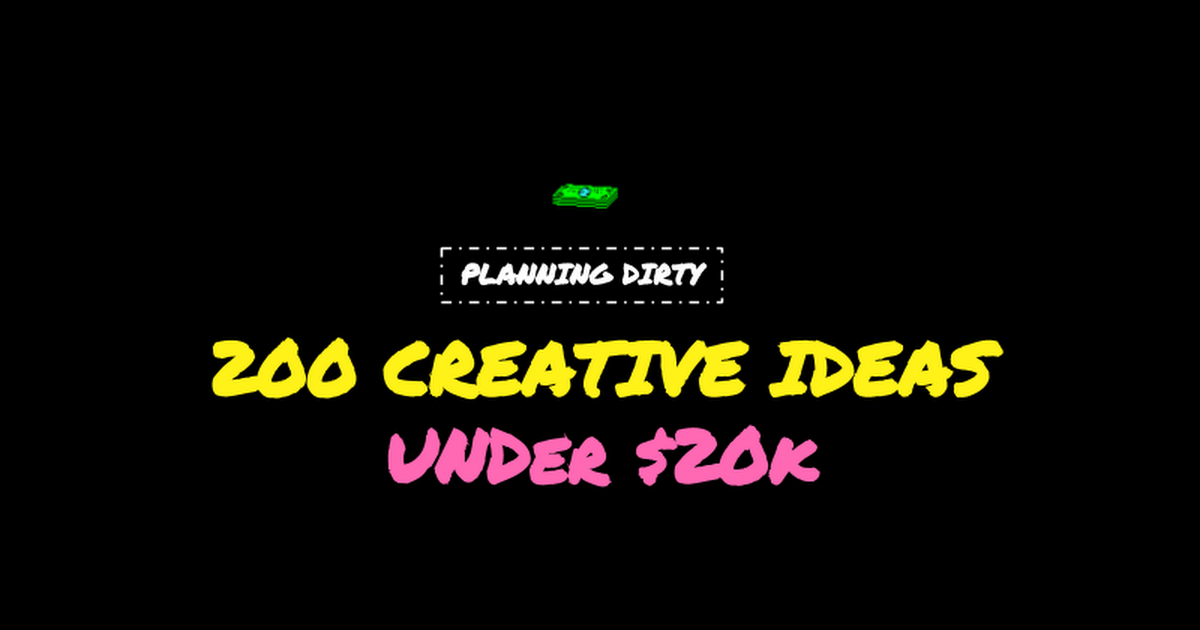200 Ideas For Under 20k Google Slides