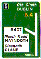 Advance Information National road sign