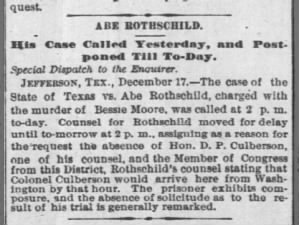 Abe Rothschild case postponed.