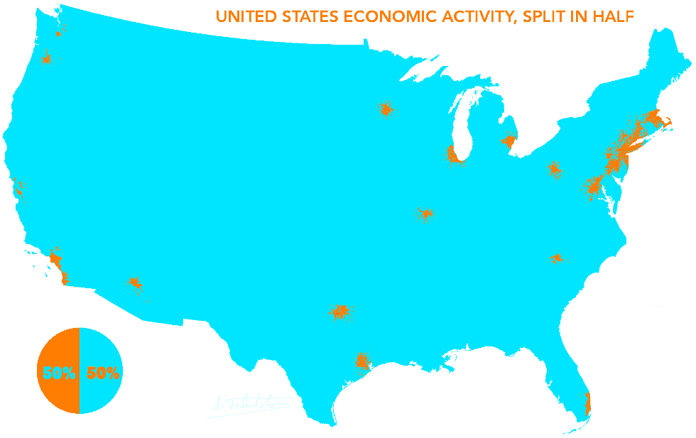EE.UU. Actividad Económica Mapa