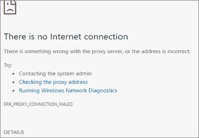 err_proxy_connection_failed error in Google Chrome