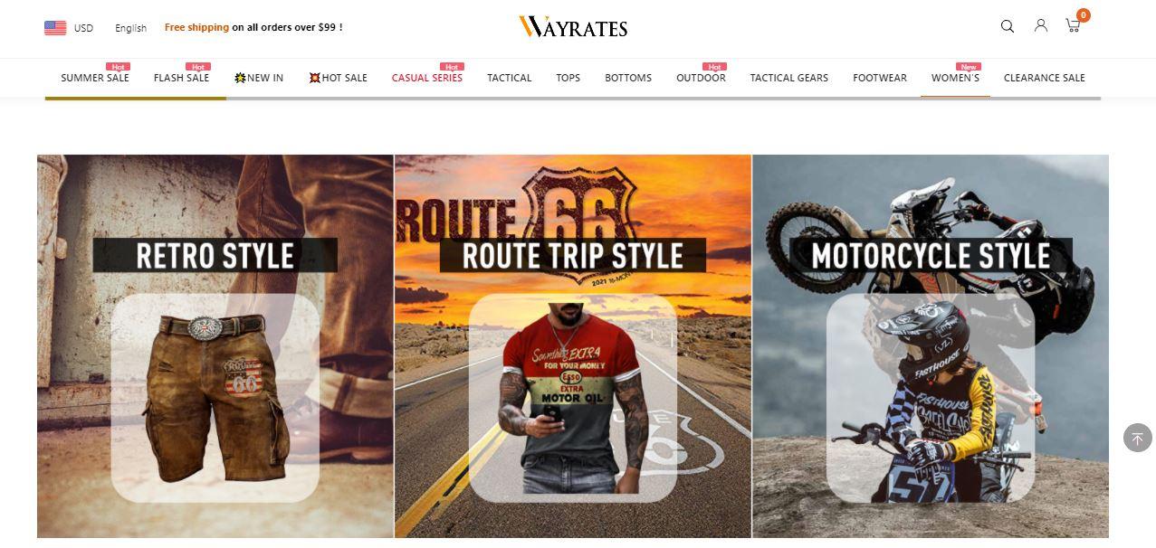 Wayrates website front page