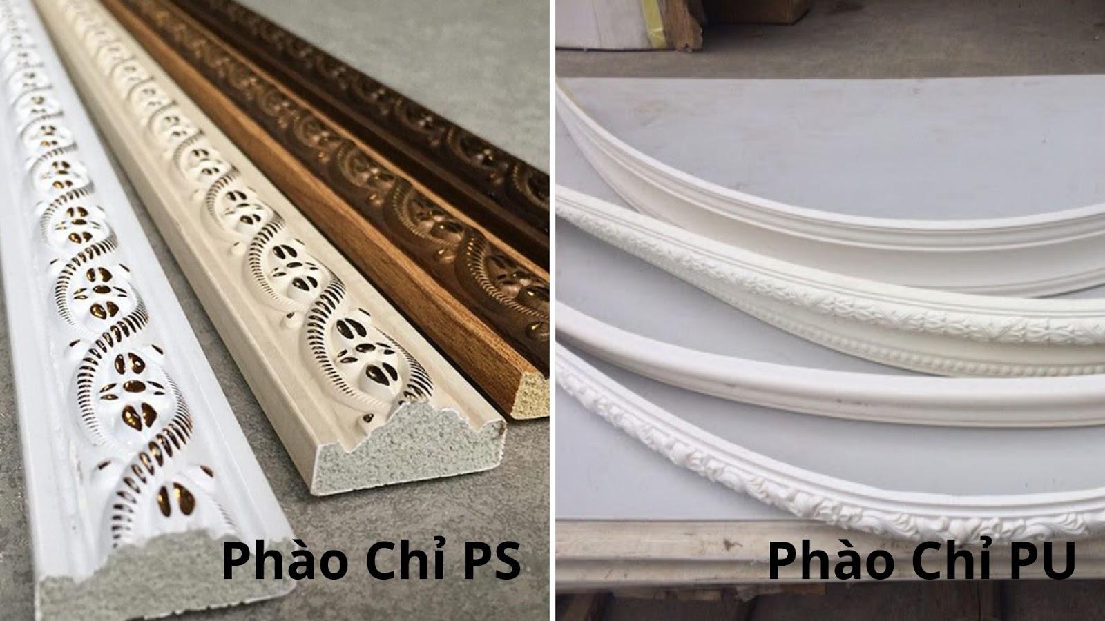 so sánh phào chỉ pu và phào chỉ ps