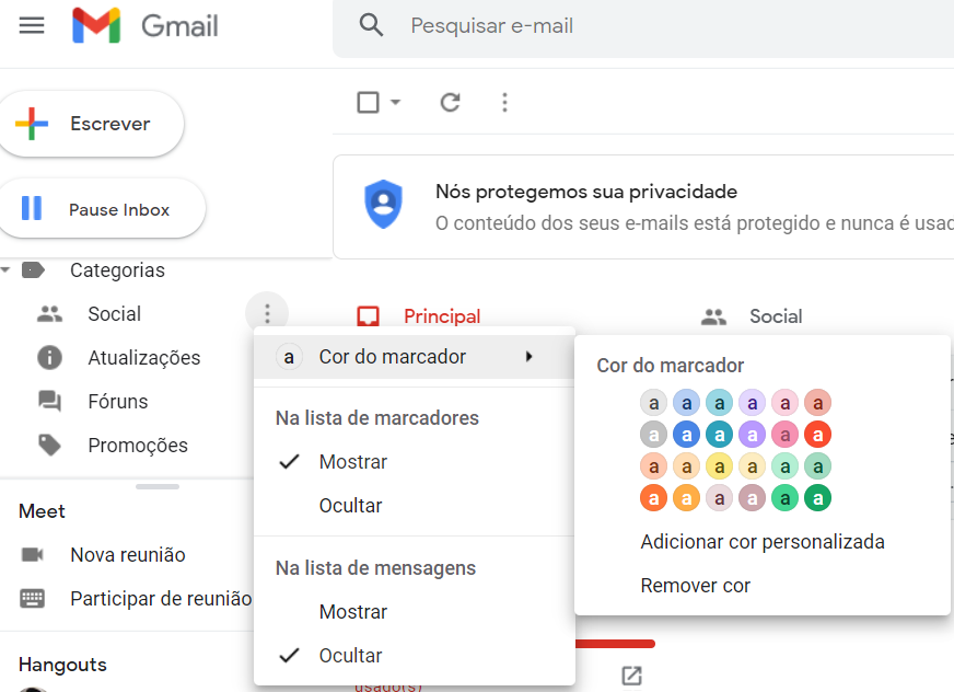 Como organizar email: crie etiquetas coloridas no Gmail.