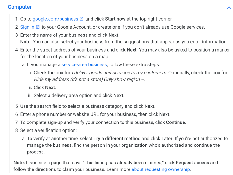 Claim your Google My Business