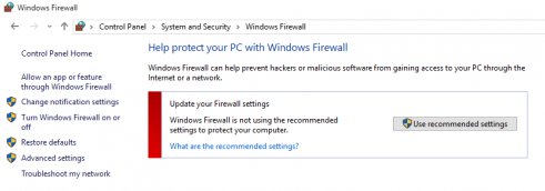 Update Your Firewall Settings