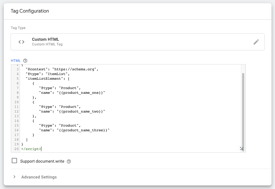 Tag configuration in Google Tag Manager