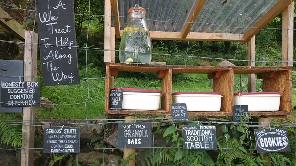 The honesty boxes on the west highland way are lovely
