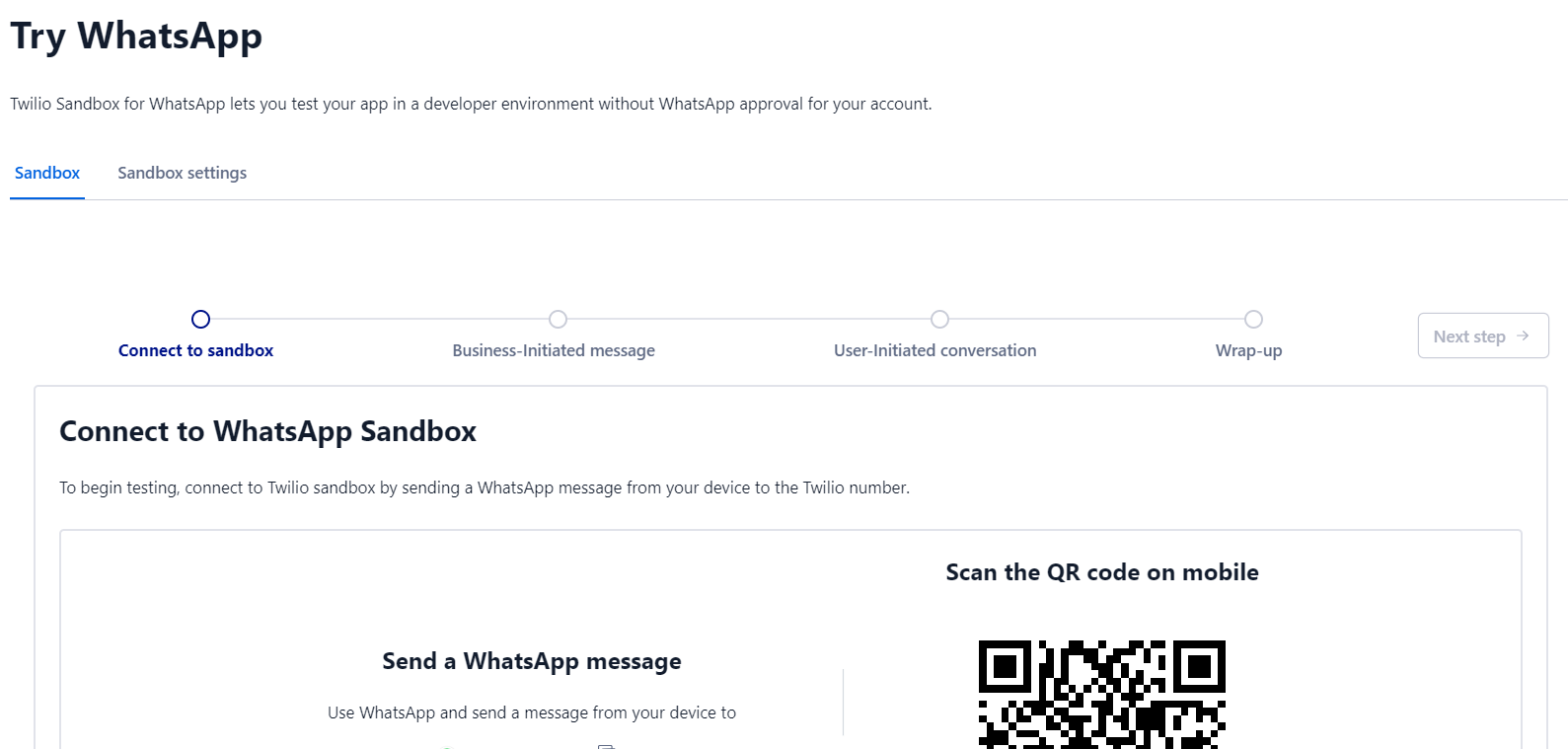 Bulk whatsapp sender | Twilio WhatsApp sandbox for developers interface
