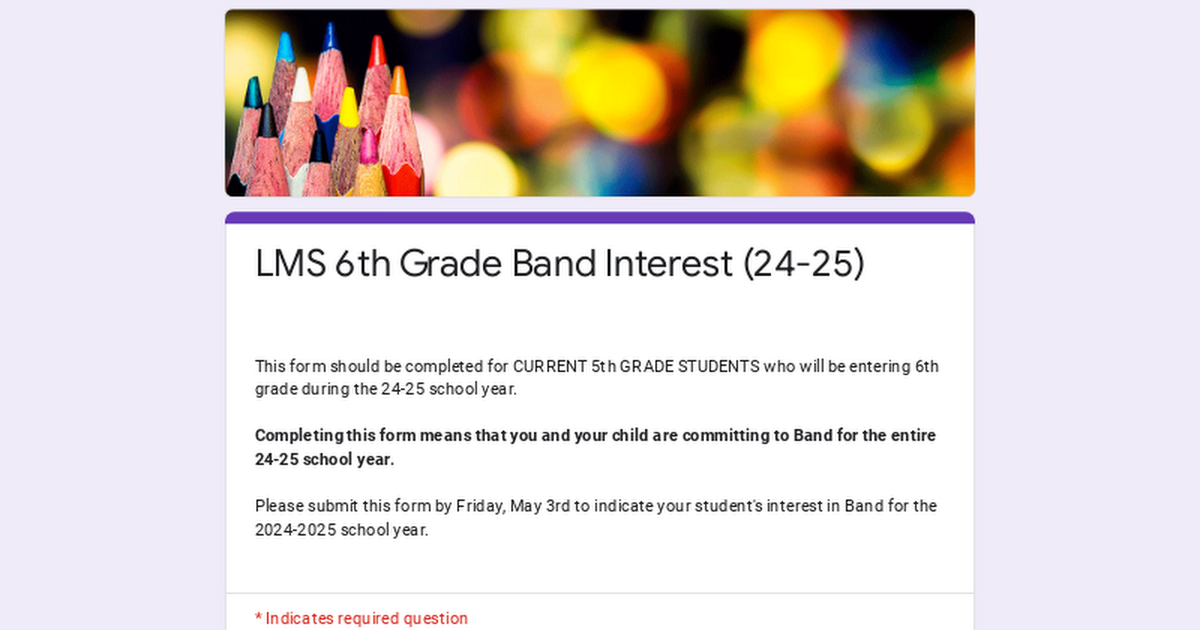 LMS 6th Grade Band Interest (24-25)