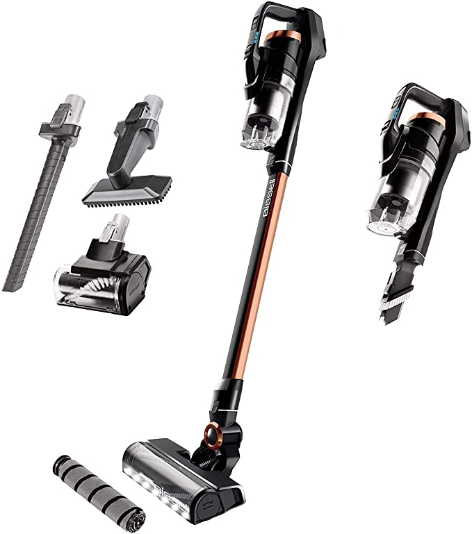 Bissell, 2746A ICONpet Pro Cordless Stick Vacuum Cleaner, Titanium and Black with Copper Harbor and Pearl White Accents