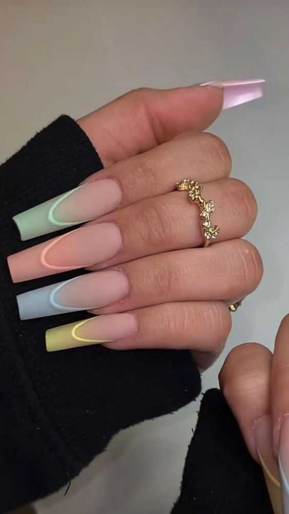 Full picture showing a lady's matte nails