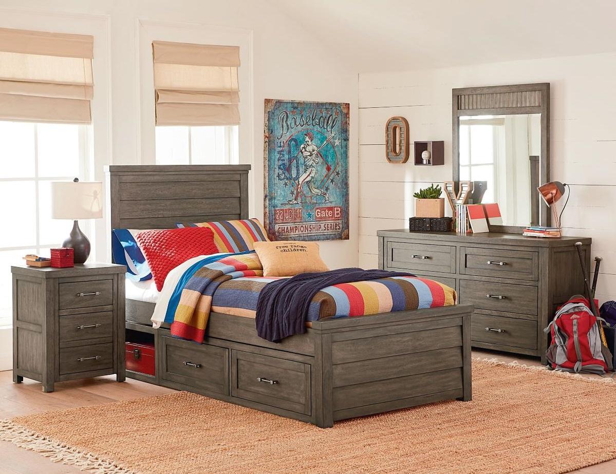 Kids Bed with Storage, Dressers, and Nightstand 