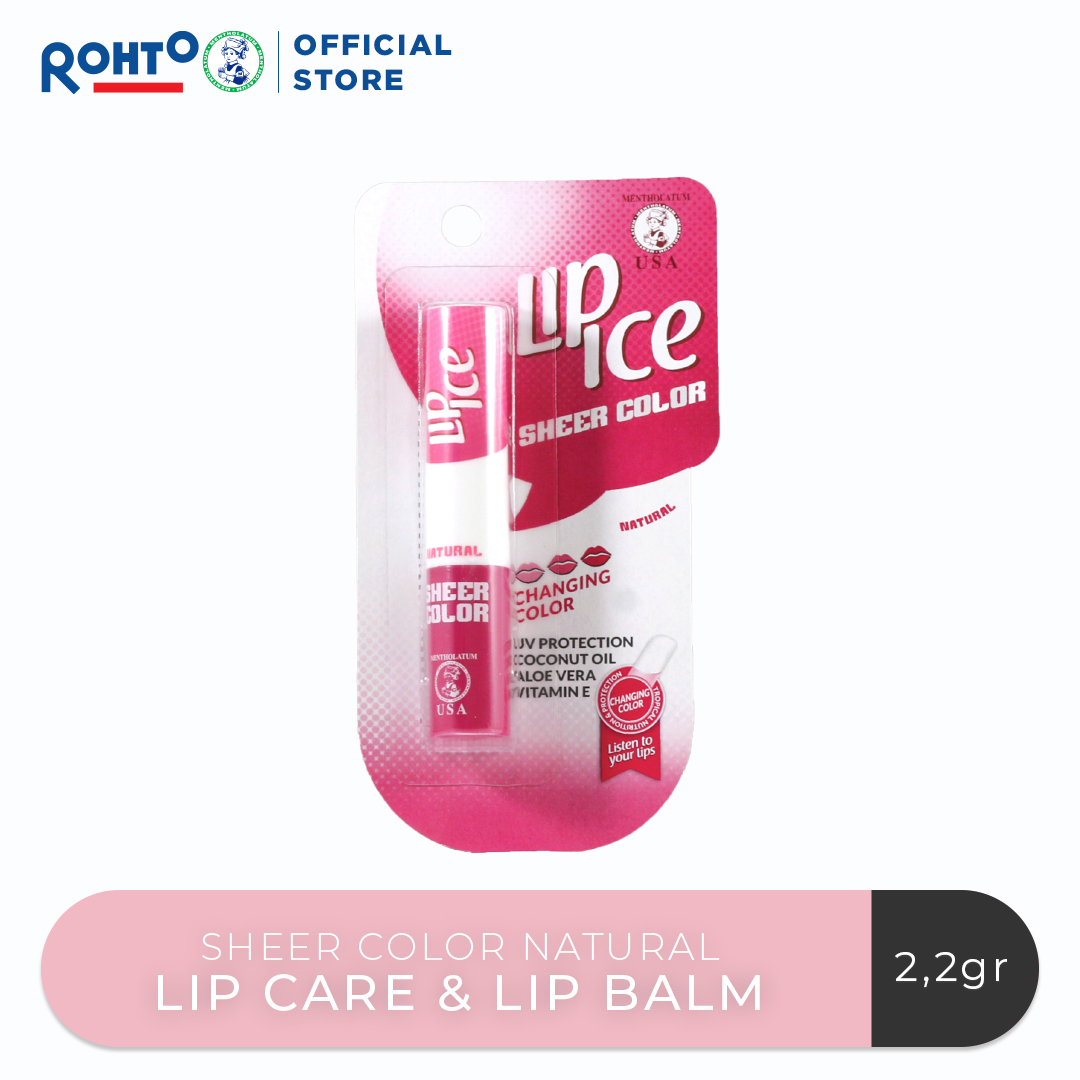 Lip Ice sheer color mengandung coconut oil dan aloe vera untuk menjaga kelembaban bibir