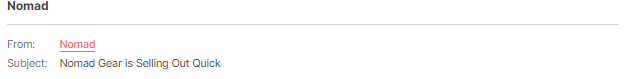 browse abandonment email subject lines from Nomad