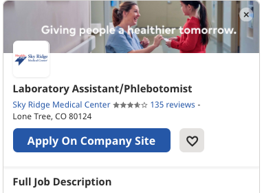 entry level phlebotomy jobs part time