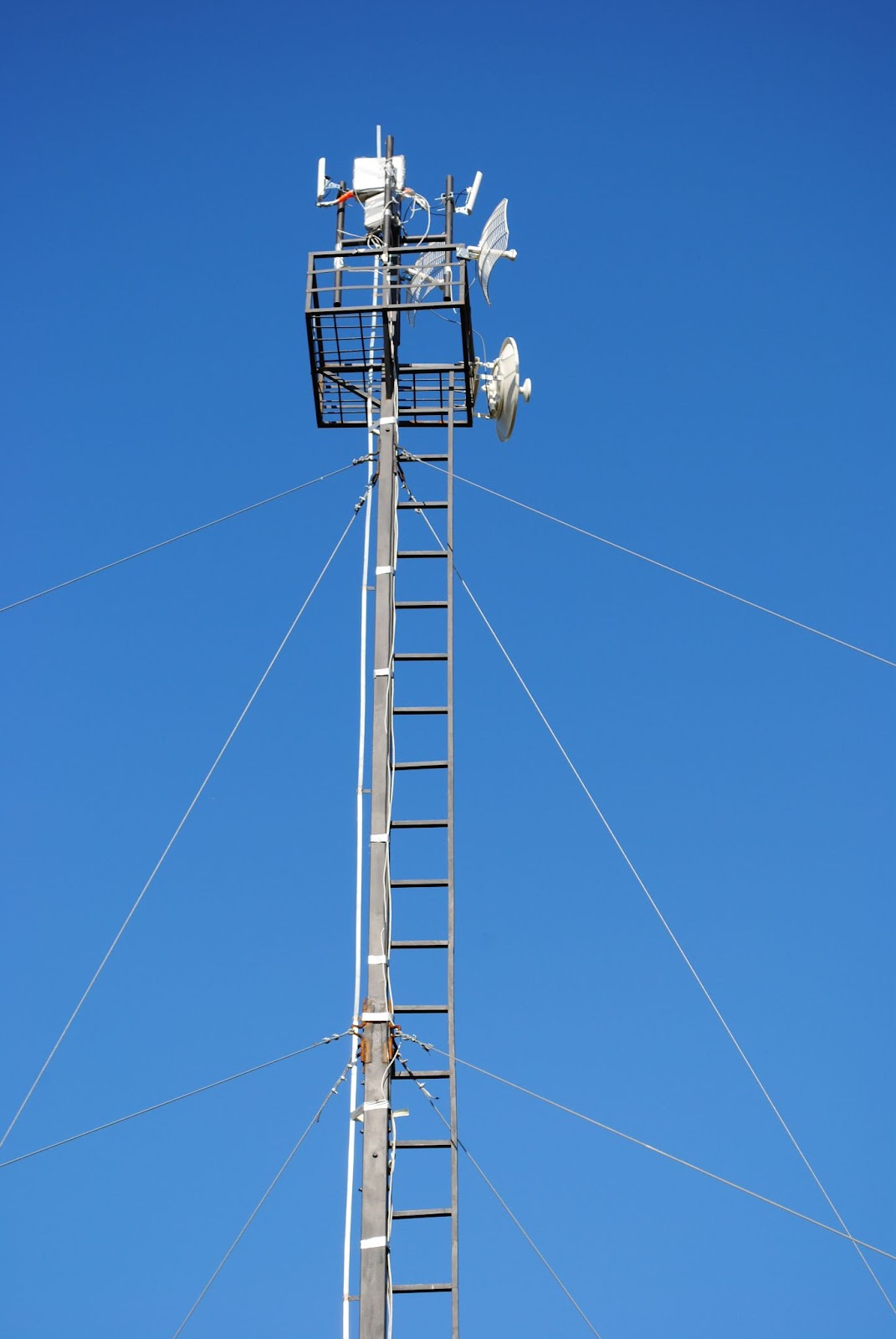 Tower technicians often climb to great heights to do their work