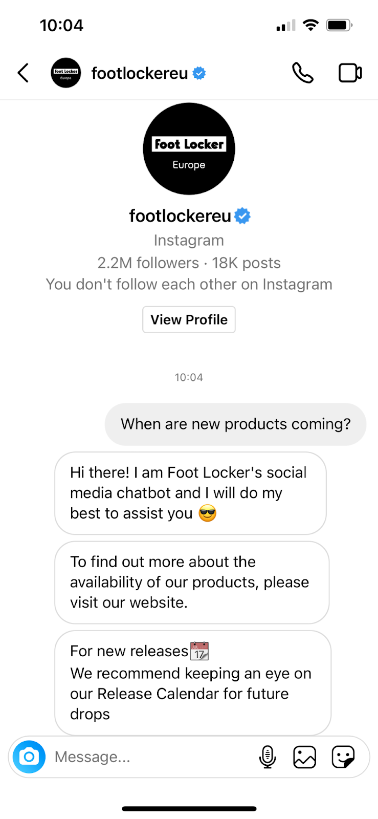 instagram autoresponder example