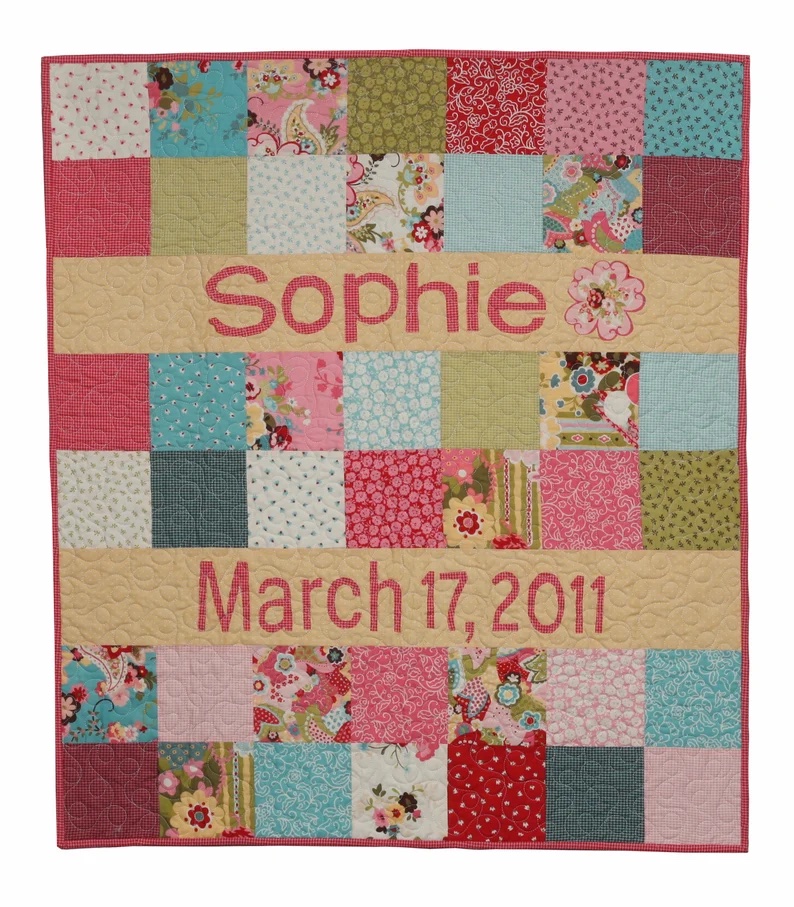 11. Personalized Baby Name Quilt