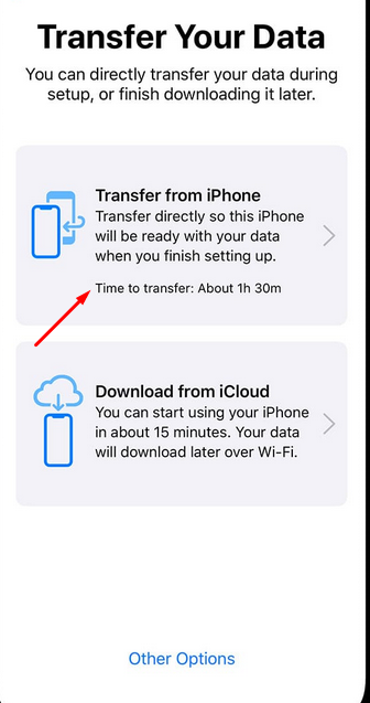 Choosing data transfer method