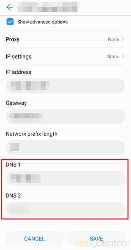 android network settings dns