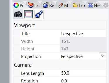 Changing the lens length in Rhino as an alternative to two point perspective