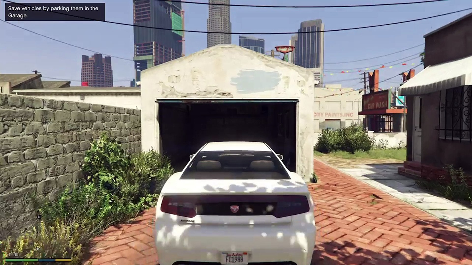 Franklin's car in GTA 5 with the license plate that gave away his age