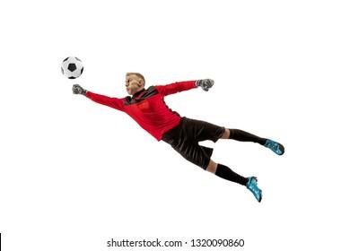 Male Soccer Player Goalkeeper Catching Ball Stock Photo (Edit Now)  1320090860