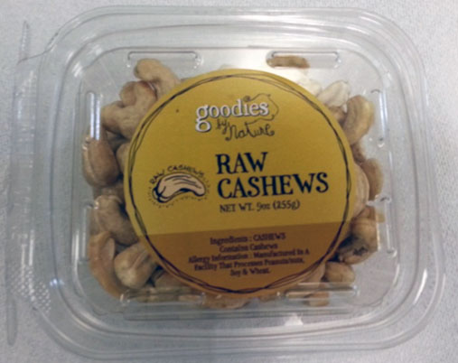 Goodies by Nature, Raw Cashews, 9 oz.