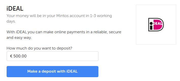 Geld overmaken via iDeal naar Mintos