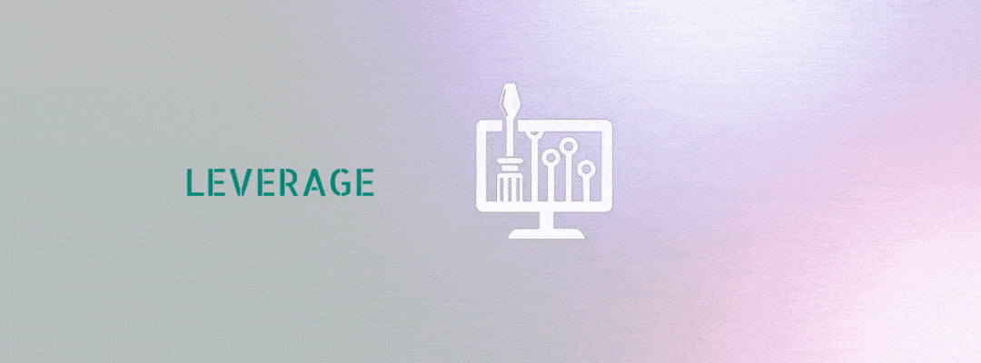 post image with the word leverage with gradient background 