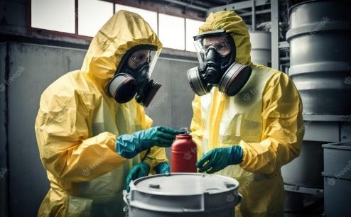 Trabalhador químico profissional em traje de proteção e manipulação de  máscara de gás perigosa generative ai | Foto Premium