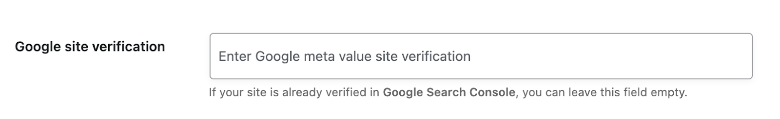 Google site verification in SEOPress