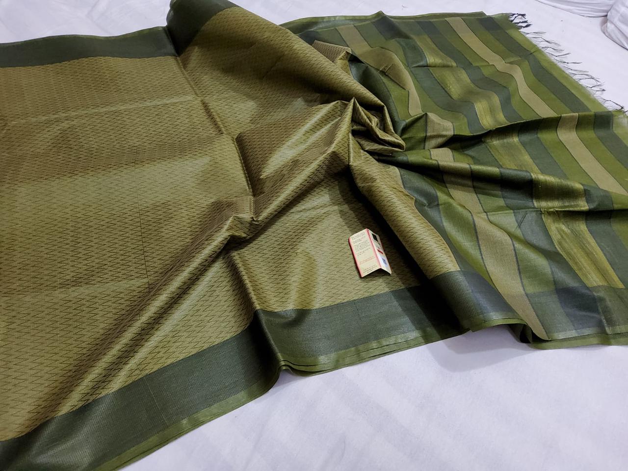 Tussar silk weaving body saree