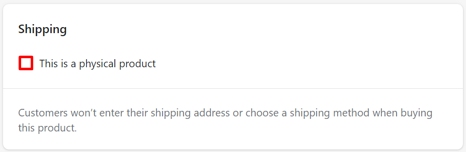 Disable shipping for digital products