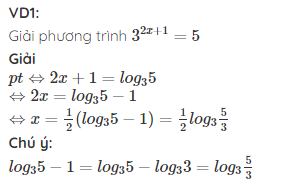 Ví dụ cách giải phương trình mũ bằng cách logarit hoá