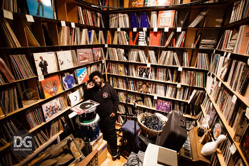 Questlove surrounded by more than 200,000 records in his Philadelphia home