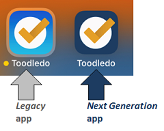 Toodledo Legacy vs Next Gen app icon comparison
