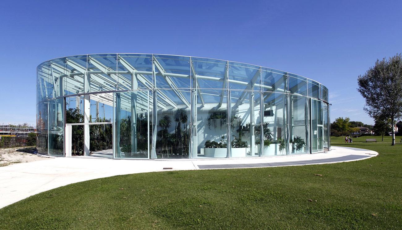 Artistic glass building.