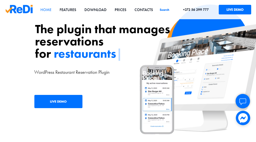 plugin wordpress de reserva de restaurante redi