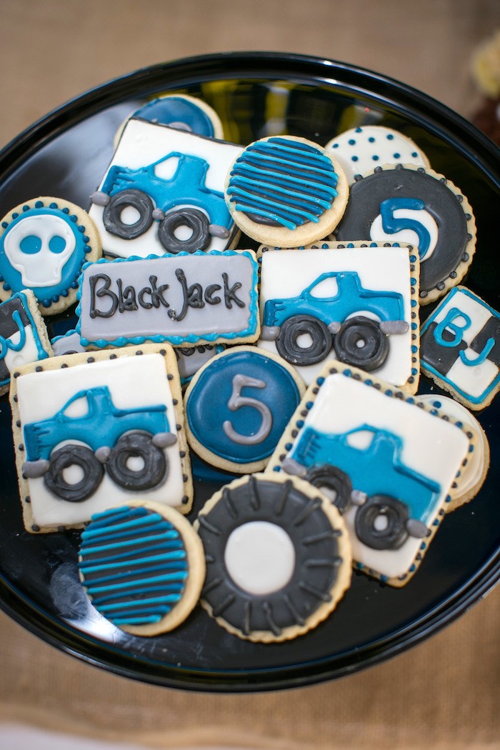 Sugar cookies from a Monster Truck Birthday Party on Kara's Party Ideas | KarasPartyIdeas.com (14)