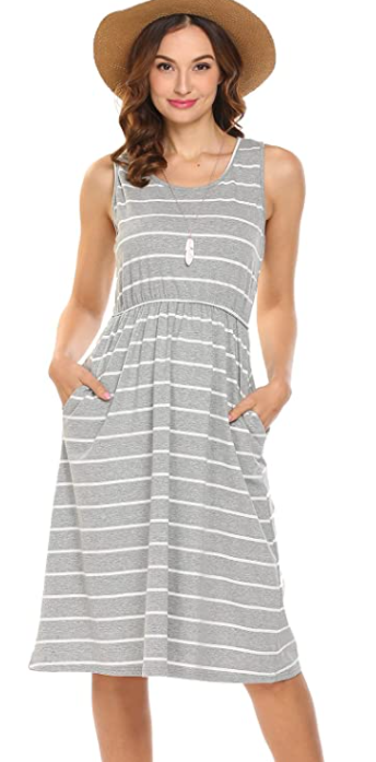 grey striped summer dress