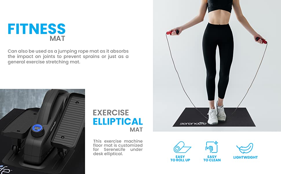 Elliptical Fitness Exercise Equipment Mat, Exercise Machine Mat, Jump Rope Mat, Non-Slip Texture 