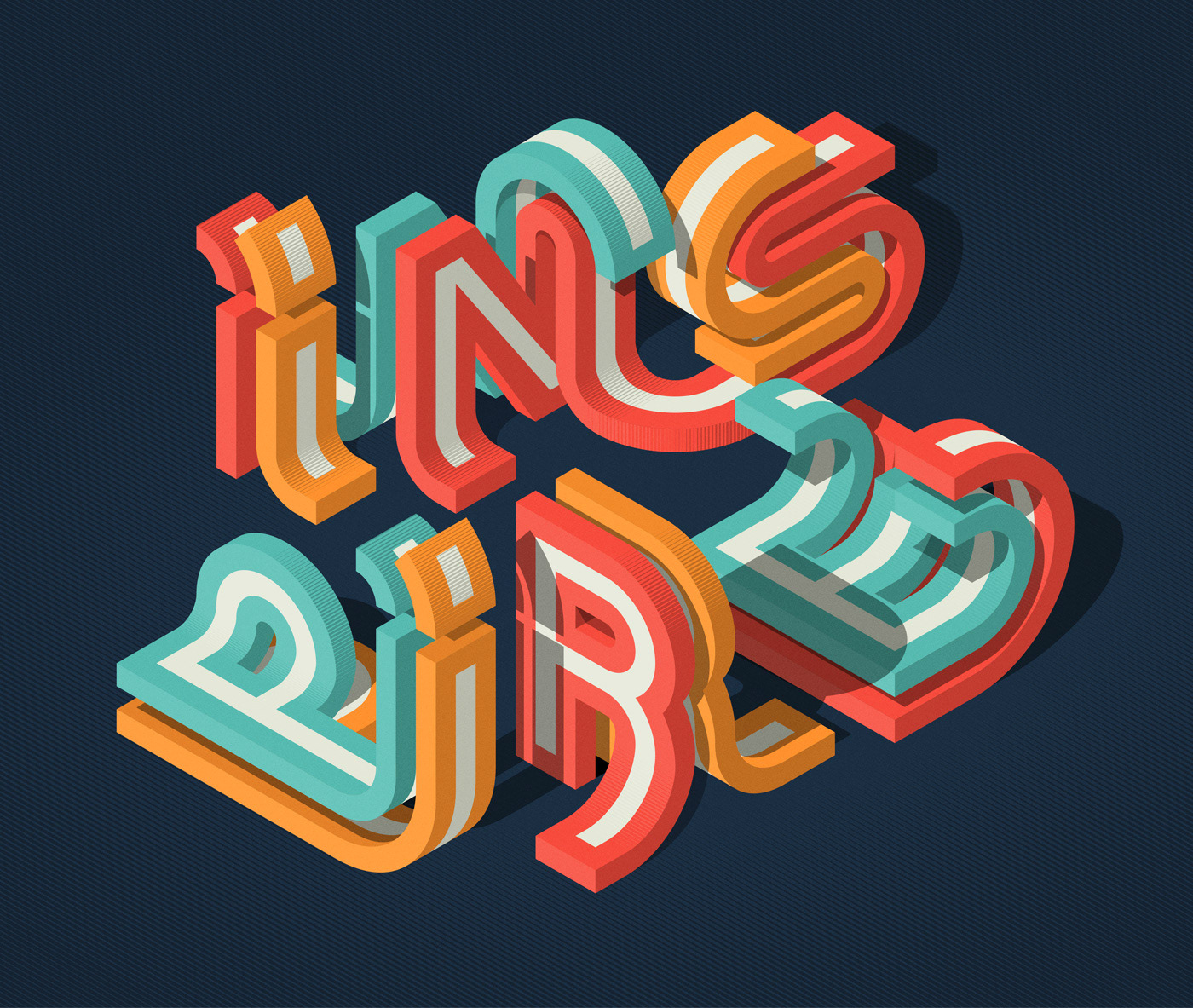 colour Illustrator Isometric lettering type typedesign typography   vector font design