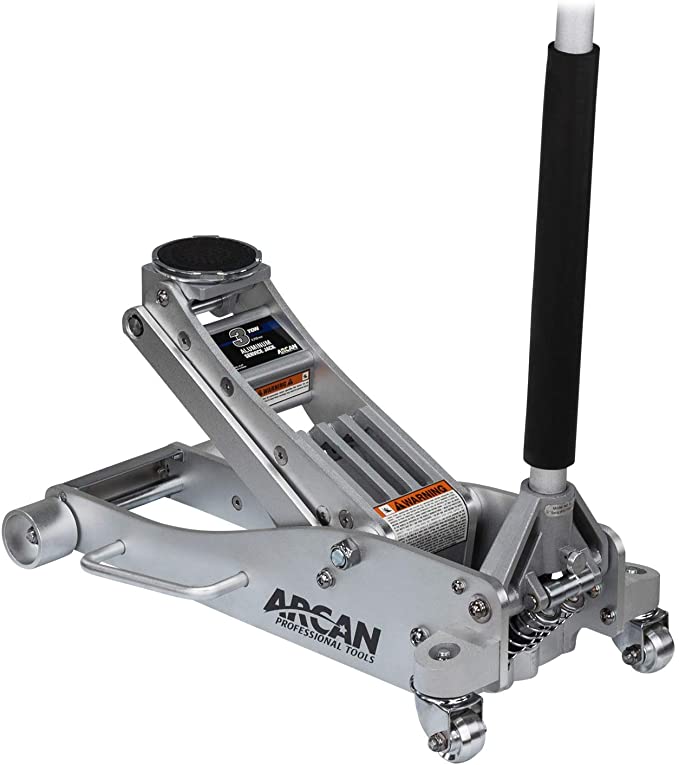 Arcan 3-Ton Quick Rise Aluminum Floor Jack with Dual Pump Pistons & Reinforced Lifting Arm (ALJ3T / A20018)