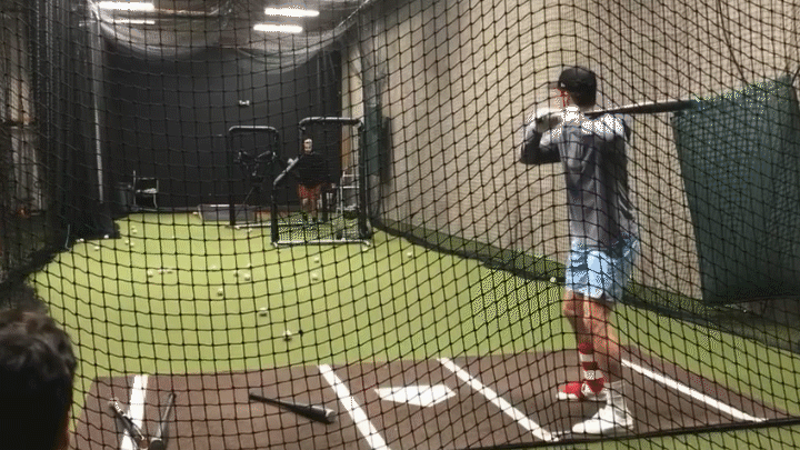 Morning hitting training with Lars Nootbaar with a focus on Underload Batting Practice