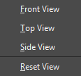 Arrow beside rotate view tool shows presets of view